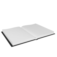 3D render open book isolated on transparent background png