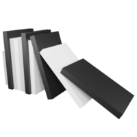 3D render low polygon row of books icon isolated on transparent background png