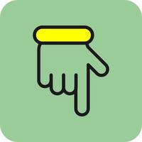 Hand Point Down Vector Icon Design