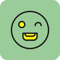 Laugh Wink Vector Icon Design