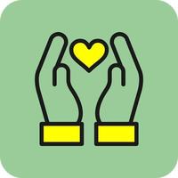 Hand Holding Heart Vector Icon Design