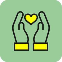 Hand Holding Heart Vector Icon Design