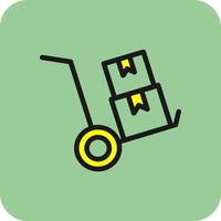 Dolly Flatbed Vector Icon Design