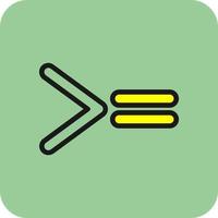 Greater Than Equal Vector Icon Design