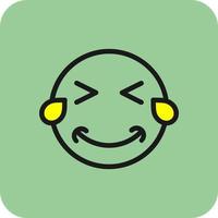 Grin Squint Tears Vector Icon Design