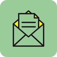 Envelope Open Text Vector Icon Design