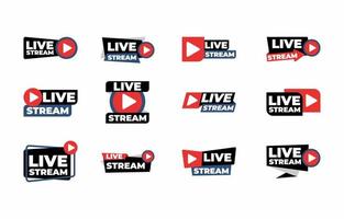 Live Stream Icon Badge Logo vector