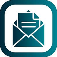 Envelope Open Text Vector Icon Design