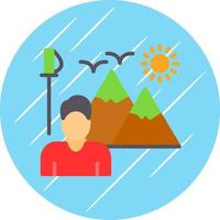 Hiking Vector Icon Design