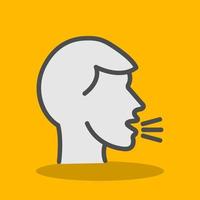 Head Side Cough Vector Icon Design