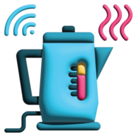 3D illustration kettle in smart home set png