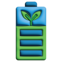 3D illustration battery in mother earth day set png