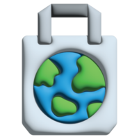 3D illustration eco bag in mother earth day set png