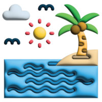 3D illustration sea in mother earth day set png