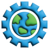3D illustration gear in mother earth day set png