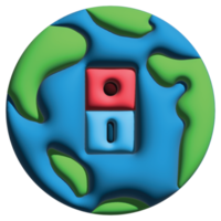 3D illustration switch in mother earth day set png