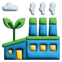 3D illustration eco factory in mother earth day set png