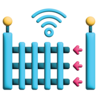 3d ilustração portão dentro inteligente casa conjunto png