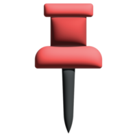 3D illustration push pin in office set png