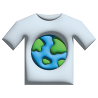 3D illustration t shirt in mother earth day set png