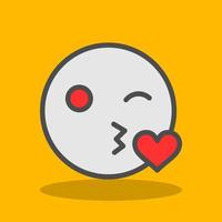 Kiss Wink Heart Vector Icon Design