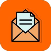 Envelope Open Text Vector Icon Design