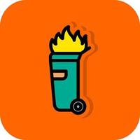 Dumpster Fire Vector Icon Design