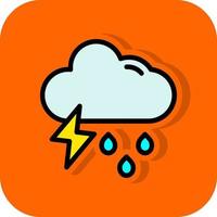 Cloud Showers Heavy Vector Icon Design