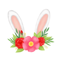 Easter Bunny Ears With Flower png