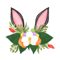 Páscoa Coelho orelhas com flor png