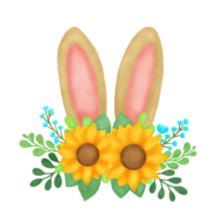 Ostern Hase Ohren mit Blume png