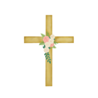 acuarela Pascua de Resurrección cruzar con flores png