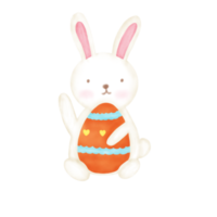 Watercolor Easter Bunny With Easter Eggs png