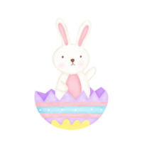 Watercolor Easter Bunny With Easter Eggs png
