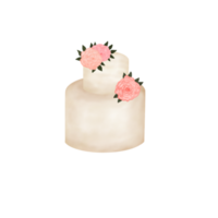 gâteau de mariage aquarelle png