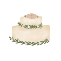 gâteau de mariage aquarelle png