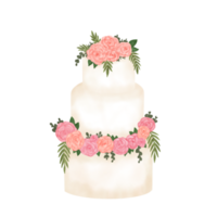 gâteau de mariage aquarelle png