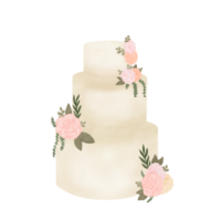 bolo de casamento aquarela png