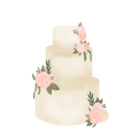 gâteau de mariage aquarelle png