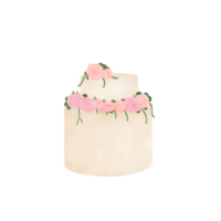 gâteau de mariage aquarelle png