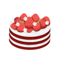 illustration de gâteau aux fraises png