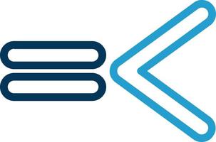 Less Than Equal Vector Icon Design