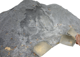 pequeno pilhas do pedras, cascalho, esmagado pedra, cinzento e Preto cor em uma transparente fundo. png