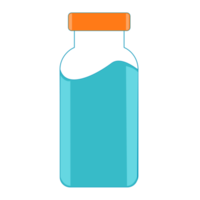 Blue glass vial isolated on  transparent  background png