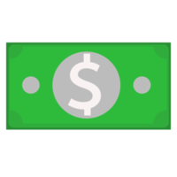 Green dollar bill isolated on  transparent background png