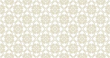 Abstract seamless pattern. Arabic line ornament with geometric shapes. Linear floral ornamental texture. Artistic backdrop in arab orient textile style. vector