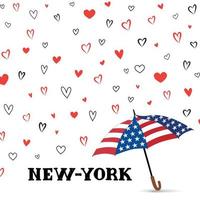 viaje Estados Unidos antecedentes. amor nuevo York ciudad modelo. corazón antecedentes con sombrilla. bueno para saludo tarjeta