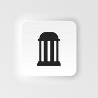 Castle tower. Vector neumorphic style icon grey. Tower vector neumorphic style icon .