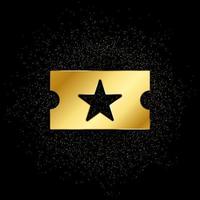 cinema, party, ticket gold icon. Vector illustration of golden particle background. gold icon