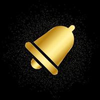 bell gold icon. Vector illustration of golden particle background. isolated vector sign symbol - Education icon black background .